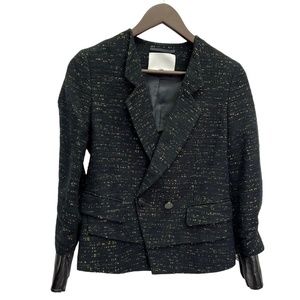 3.1 Phillip Lim Black and Gold Textured Blazer